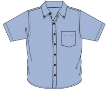Kurzärmeliges Herrenoberhemd RUSSELL COLLECTION- OXFORD BLUE