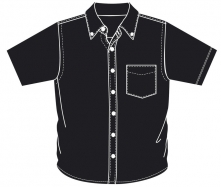 Kurzärmeliges Herrenoberhemd RUSSELL COLLECTION- BLACK