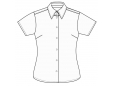 Oxford-Shirt für Damen, kurzärmlig RUSSELL COLLECTION- WHITE