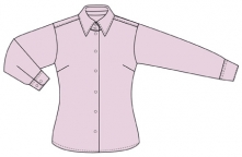 Oxford-Shirt für Damen, langärmlig RUSSELL COLLECTION-CLASSIC PINK