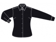 Oxford-Shirt für Damen, langärmlig RUSSELL COLLECTION- BLACK