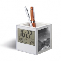 Stifteköcher mit Uhr und Kalender REFLECTS-BURNLEY