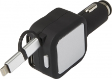 USB-KFZ-Ladestecker 'Square' aus Kunststoff