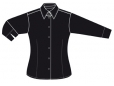 Langärmlige Damenbluse RUSSELL COLLECTION- BLACK