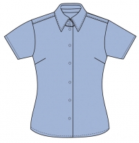 Oxford-Shirt für Damen, kurzärmlig RUSSELL COLLECTION- OXFORD BLUE