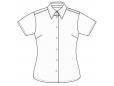 Oxford-Shirt für Damen, kurzärmlig RUSSELL COLLECTION- WHITE