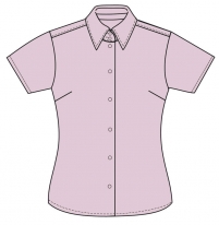 Oxford-Shirt für Damen, kurzärmlig RUSSELL COLLECTION-CLASSIC PINK