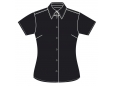 Oxford-Shirt für Damen, kurzärmlig RUSSELL COLLECTION- BLACK