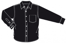 Langärmeliges Herrenoberhemd RUSSELL COLLECTION- BLACK