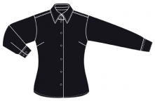 Oxford-Shirt für Damen, langärmlig RUSSELL COLLECTION- BLACK