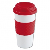 Kaffeebecher rot <br />doppelwandig