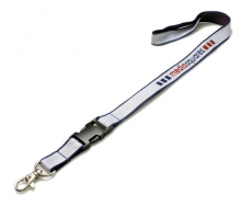 Lanyard, gewebt, 3-fbg. mit Kunststoffclip B-10