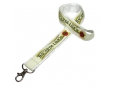 Lanyard mit gewebtem Satinband, 3-fbg