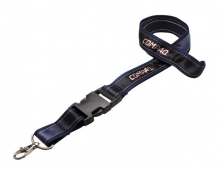 Lanyard mit bedrucktem Satinband, 3-fbg.