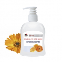 300 ml PET Spender weiß - Handbalsam "Ringelblume - Aloe Vera" - Body Label (VS & RS)